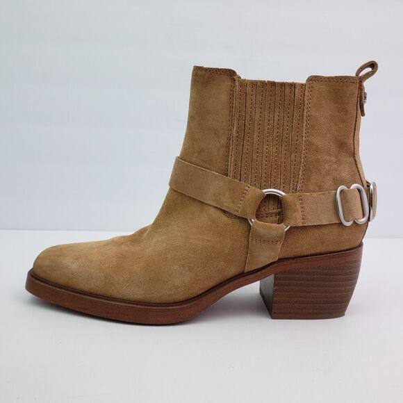 Sam Edelman Bellamie Womens Size 8 Brown Suede Pull On Western Ankle Bootie Boot - Picture 3 of 11